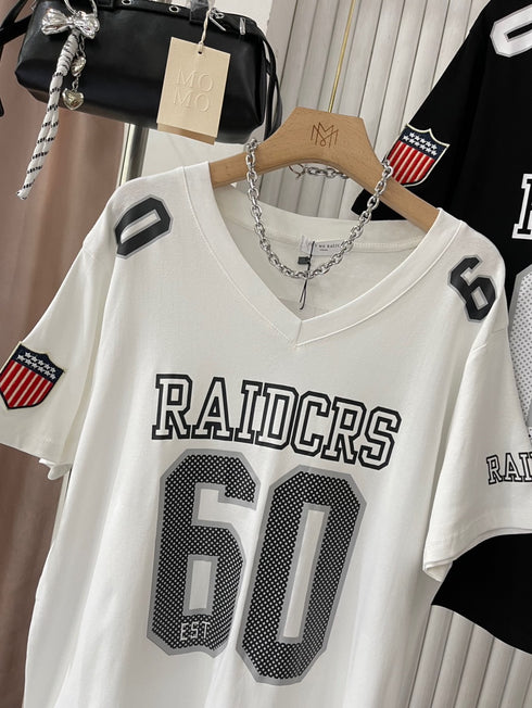 Basic Number Print Oversize T-Shirts